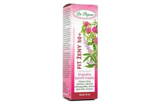 Dr.Popov Fit ženy 50+, originální bylinné kapky, 50 ml